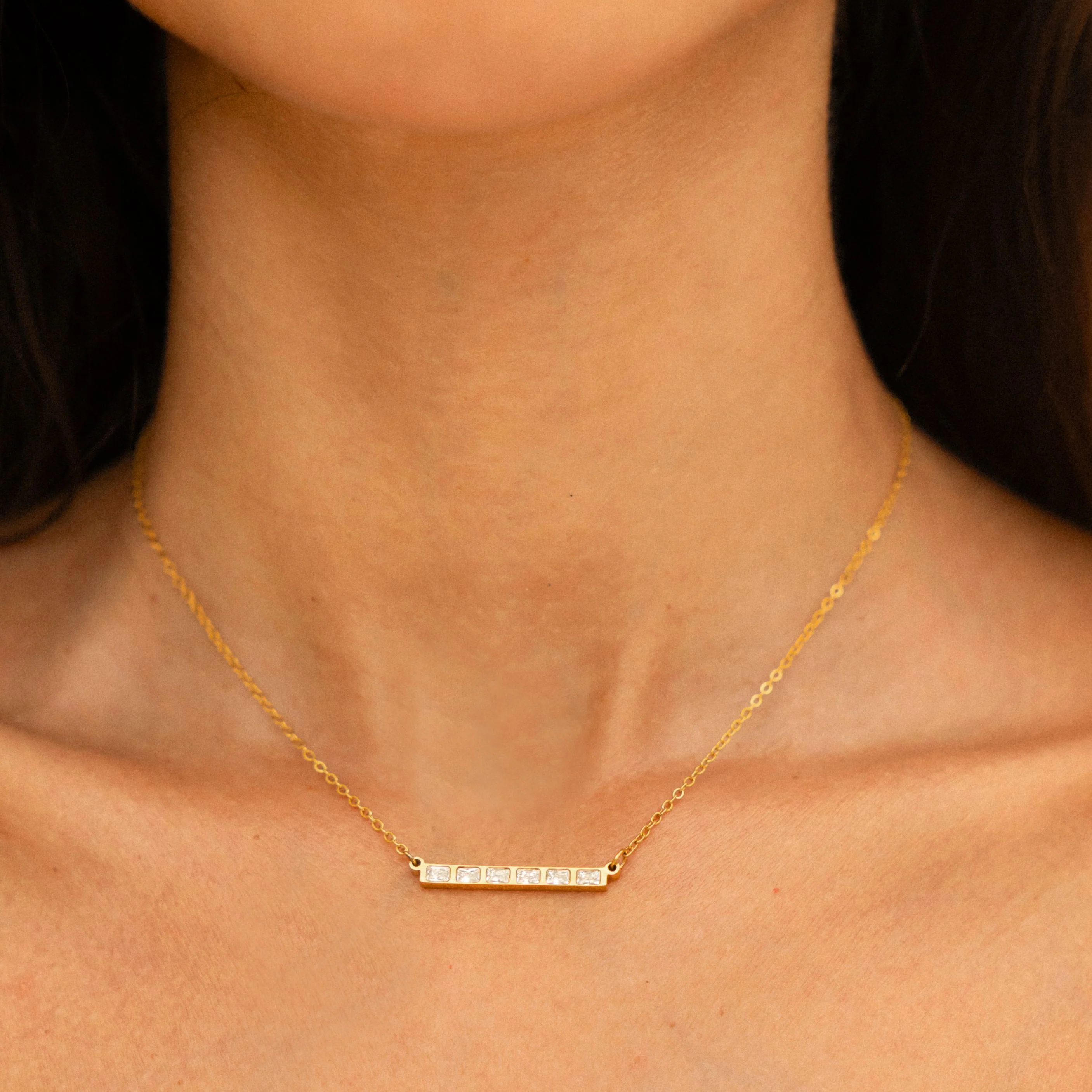 Baguette Line Necklace - Image 2