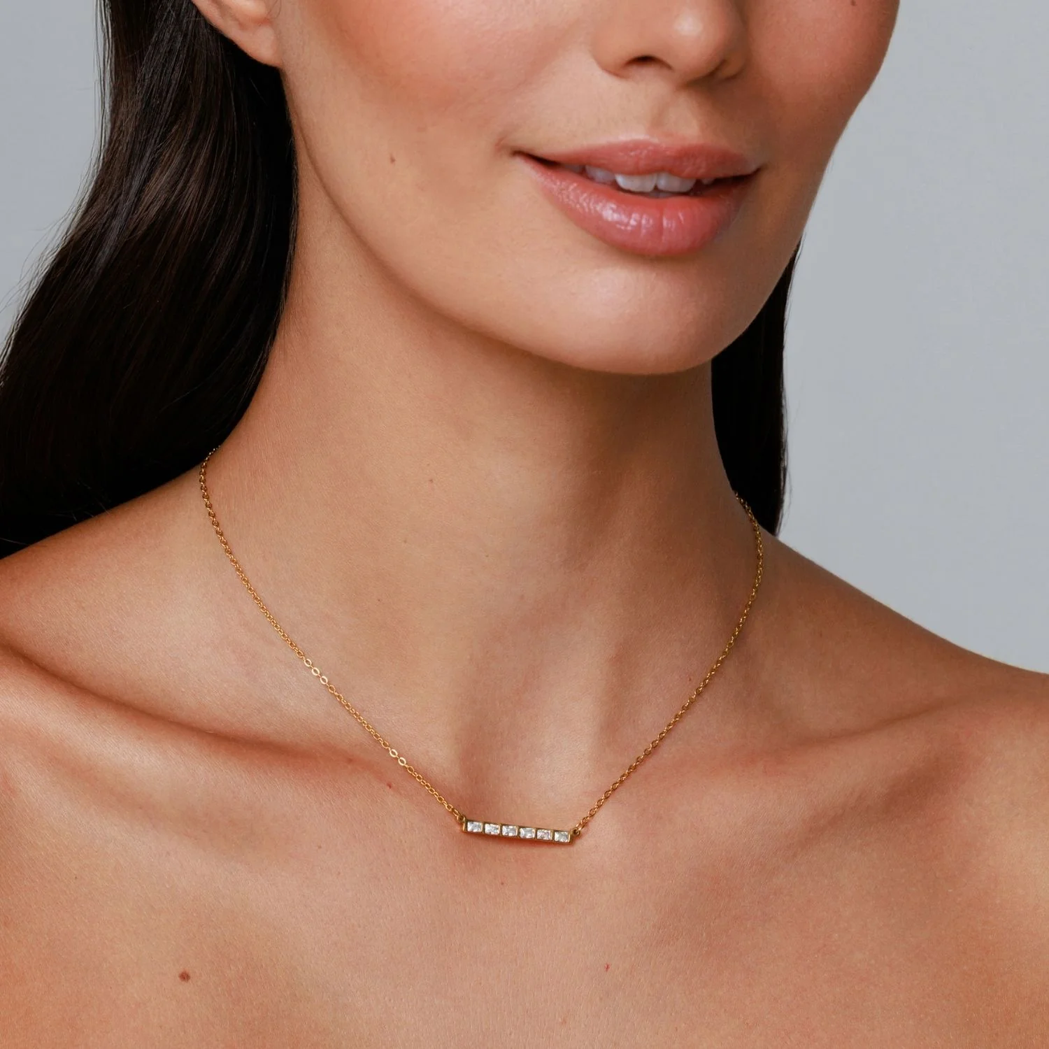 Baguette Line Necklace - Image 3