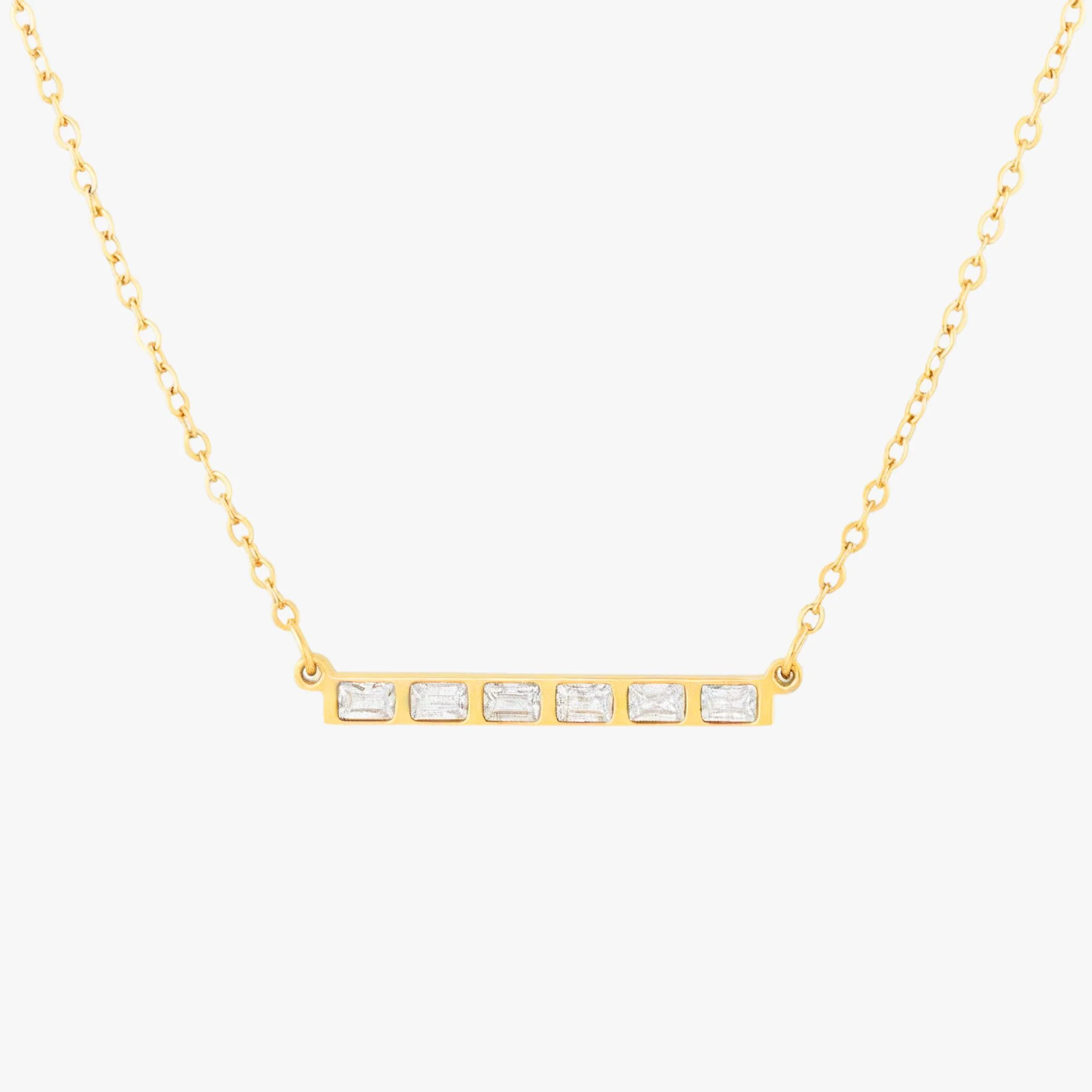 Baguette Line Necklace - Image 4