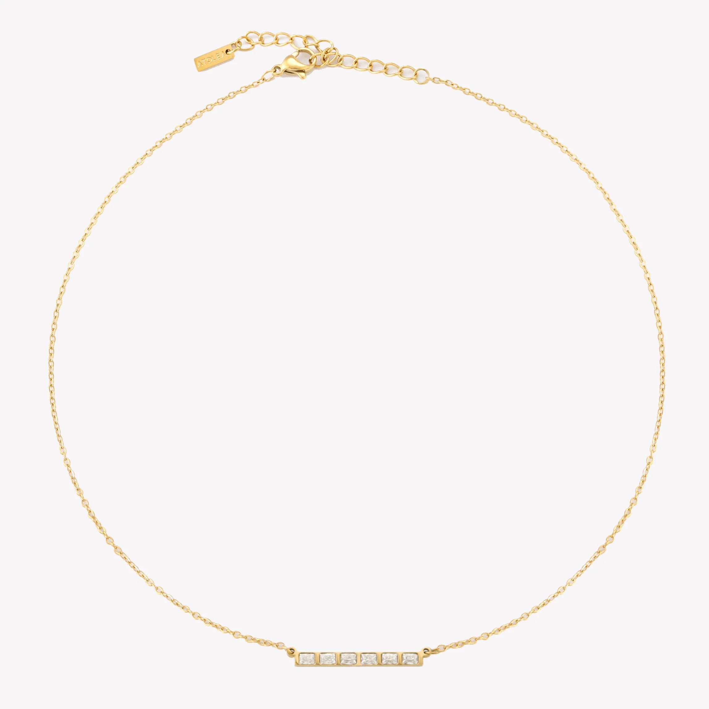 Baguette Line Necklace - Image 7
