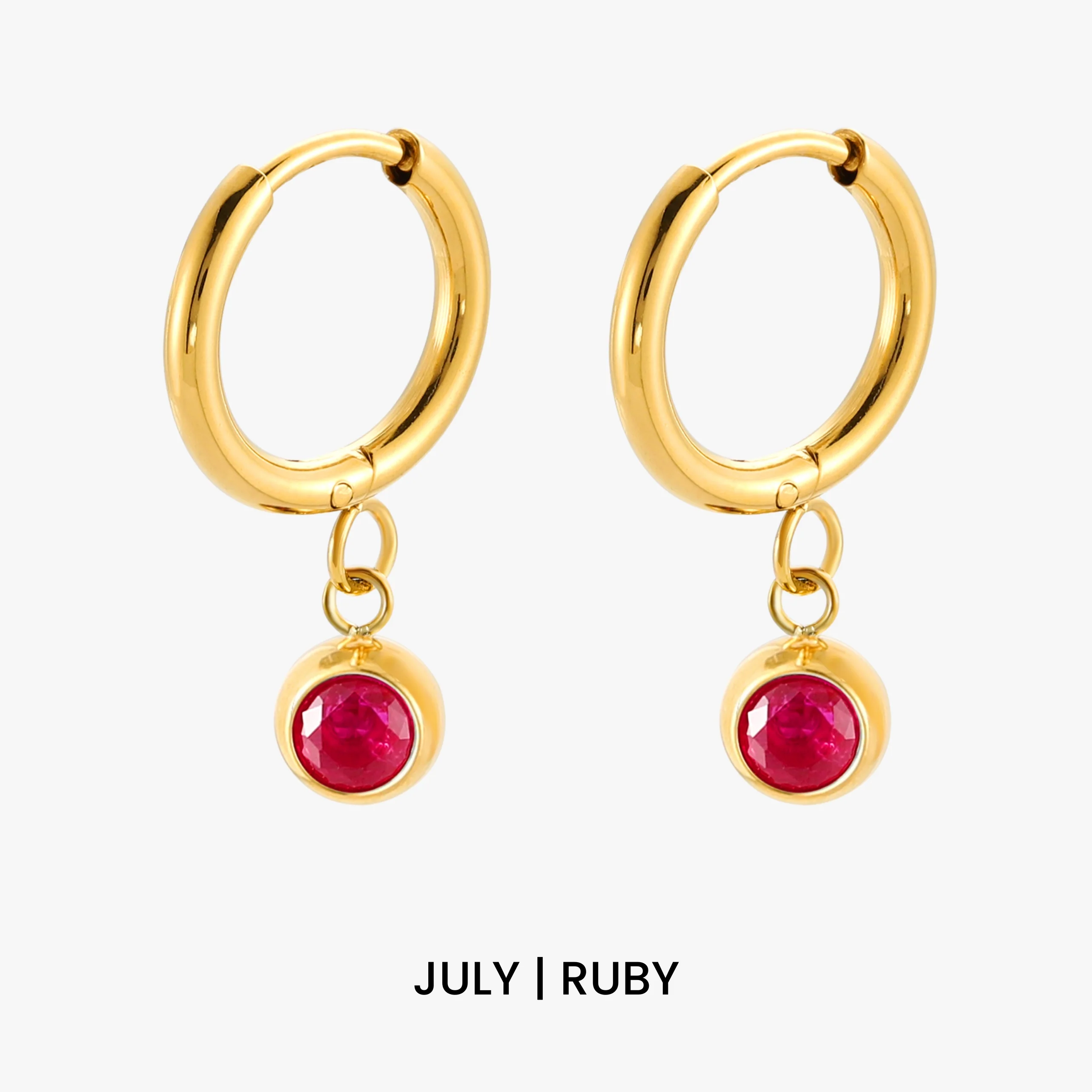 Birthstone Charm Hoops - Image 16