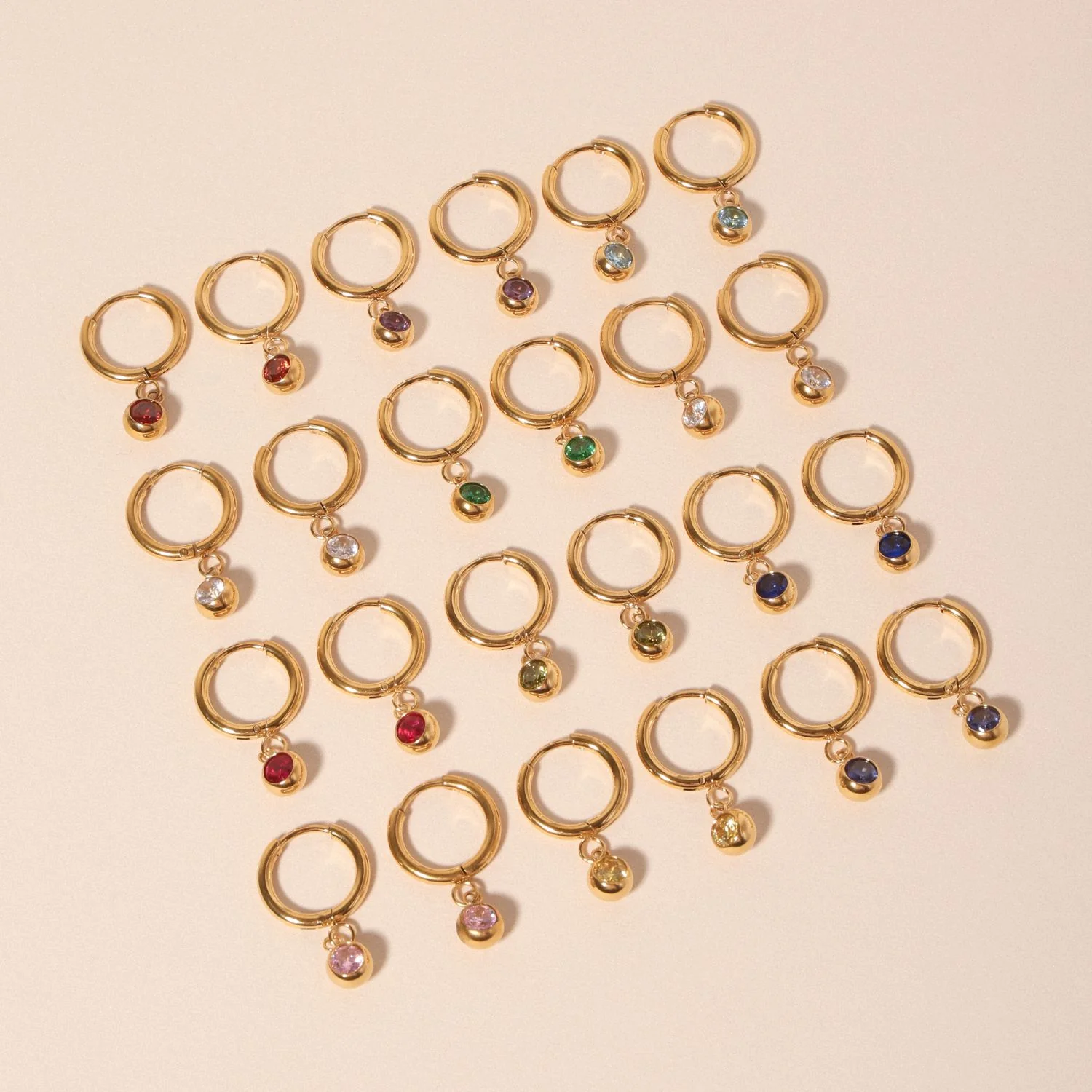 Birthstone Charm Hoops - Image 2