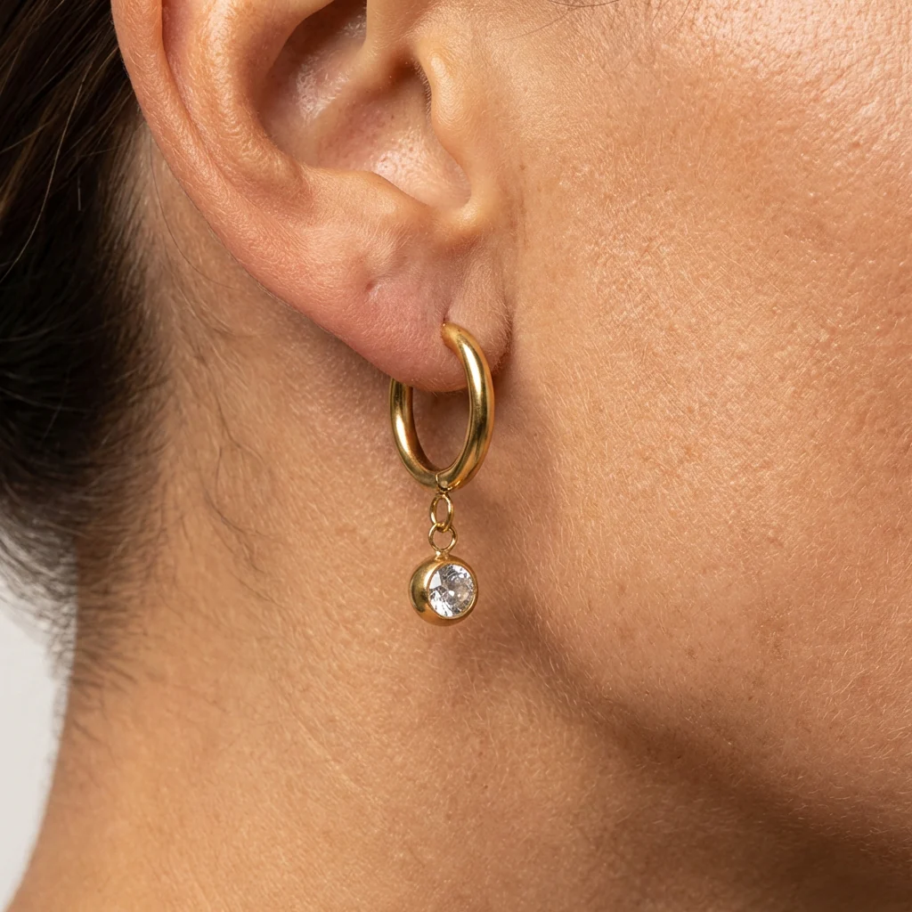 Birthstone Charm Hoops - Image 8