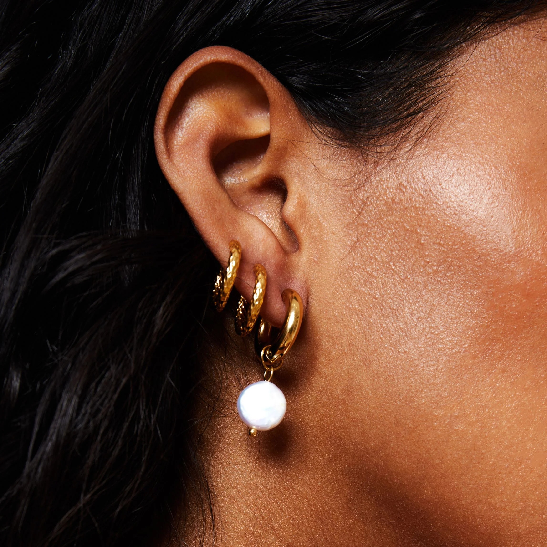 Chunky Pearl Hoops - Image 4