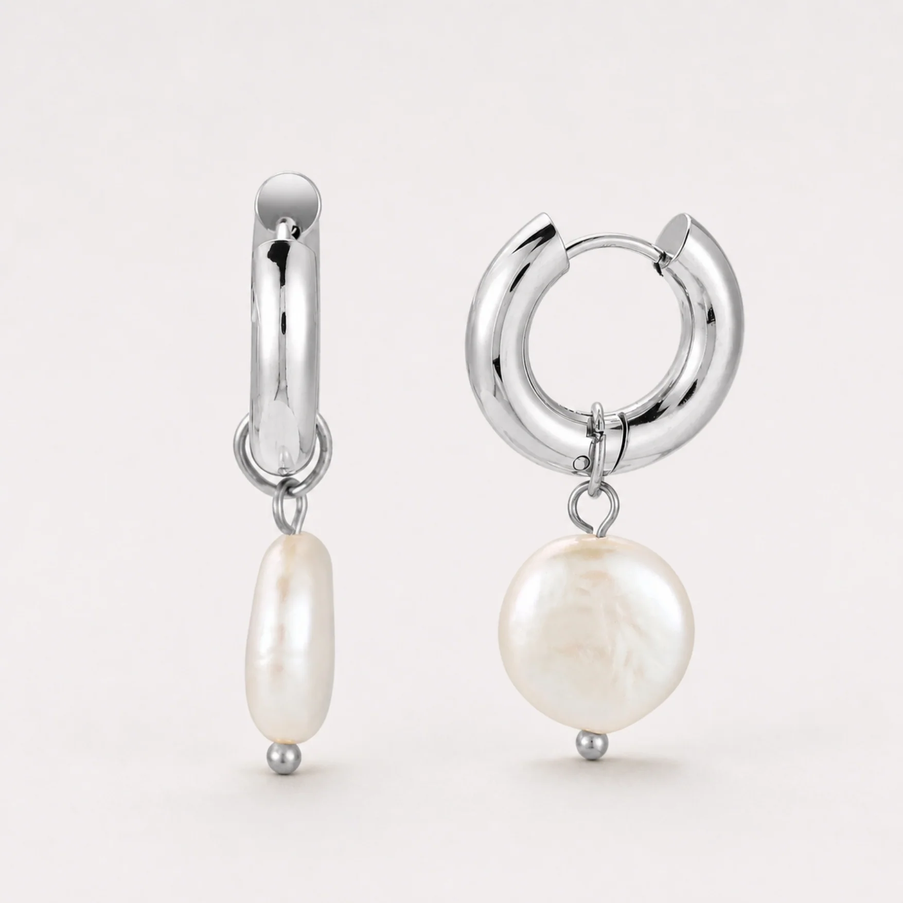 Chunky Pearl Hoops - Image 8