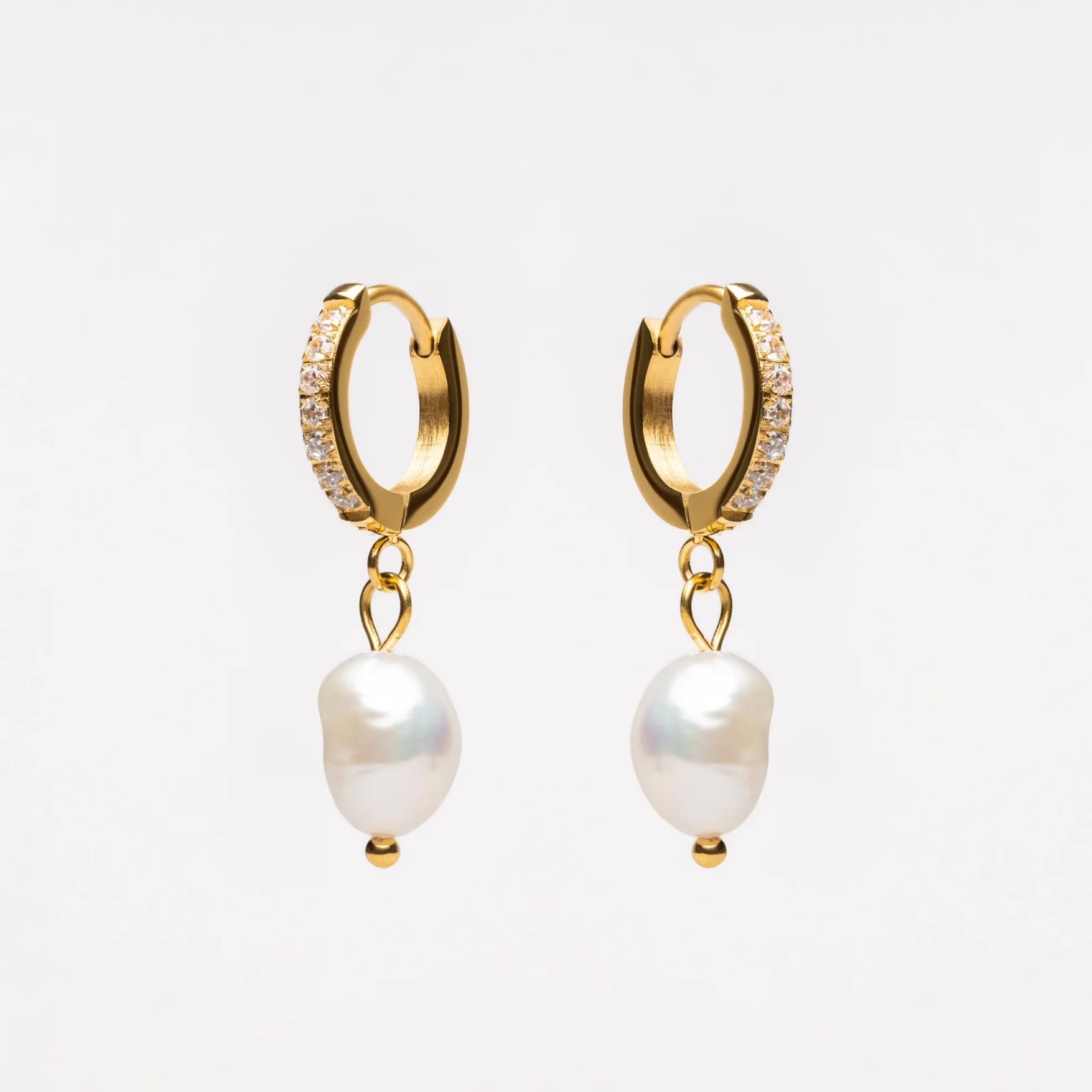 Freshwater Pearl Hoop Earrings - Image 13