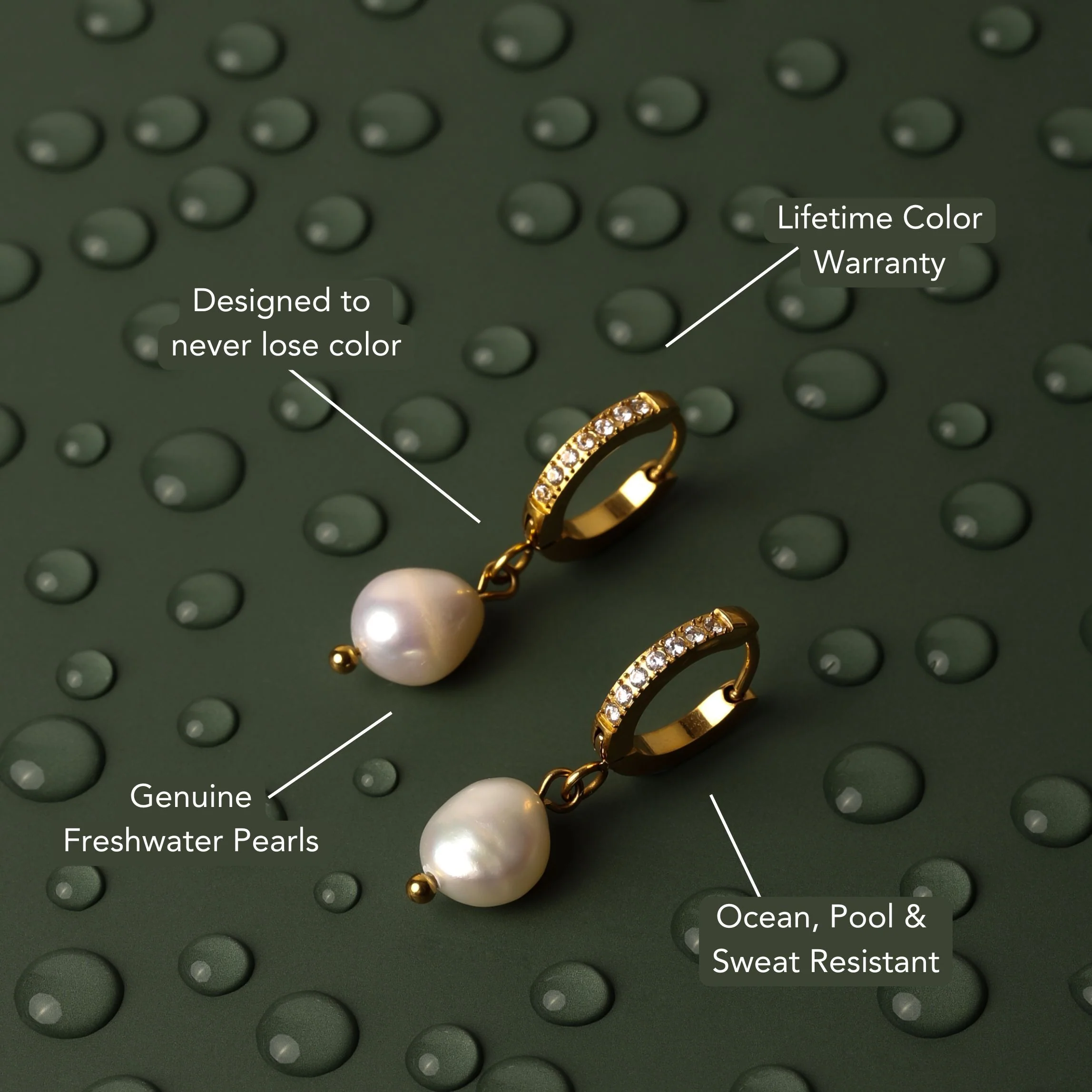 Freshwater Pearl Hoop Earrings - Image 17