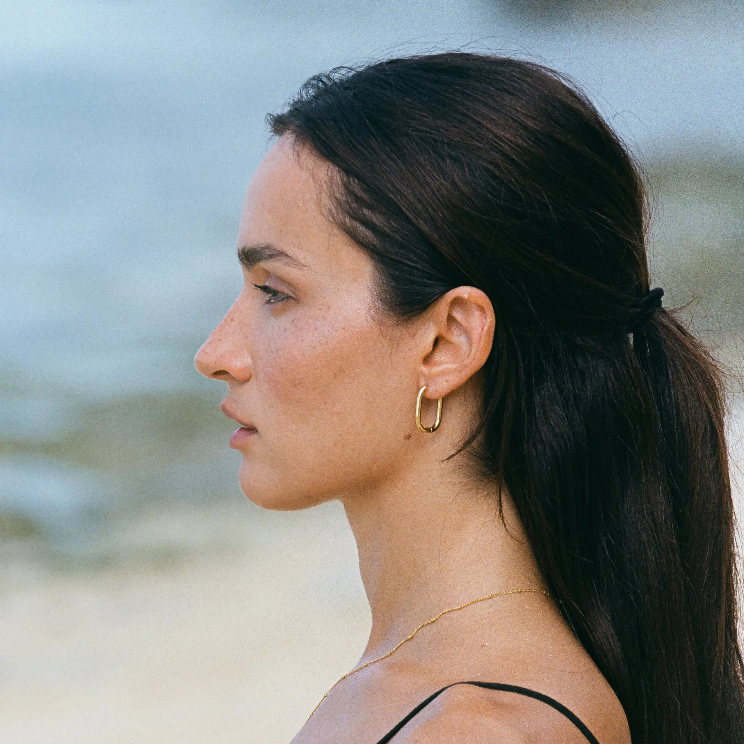 Oval Hoop Earrings - Image 2