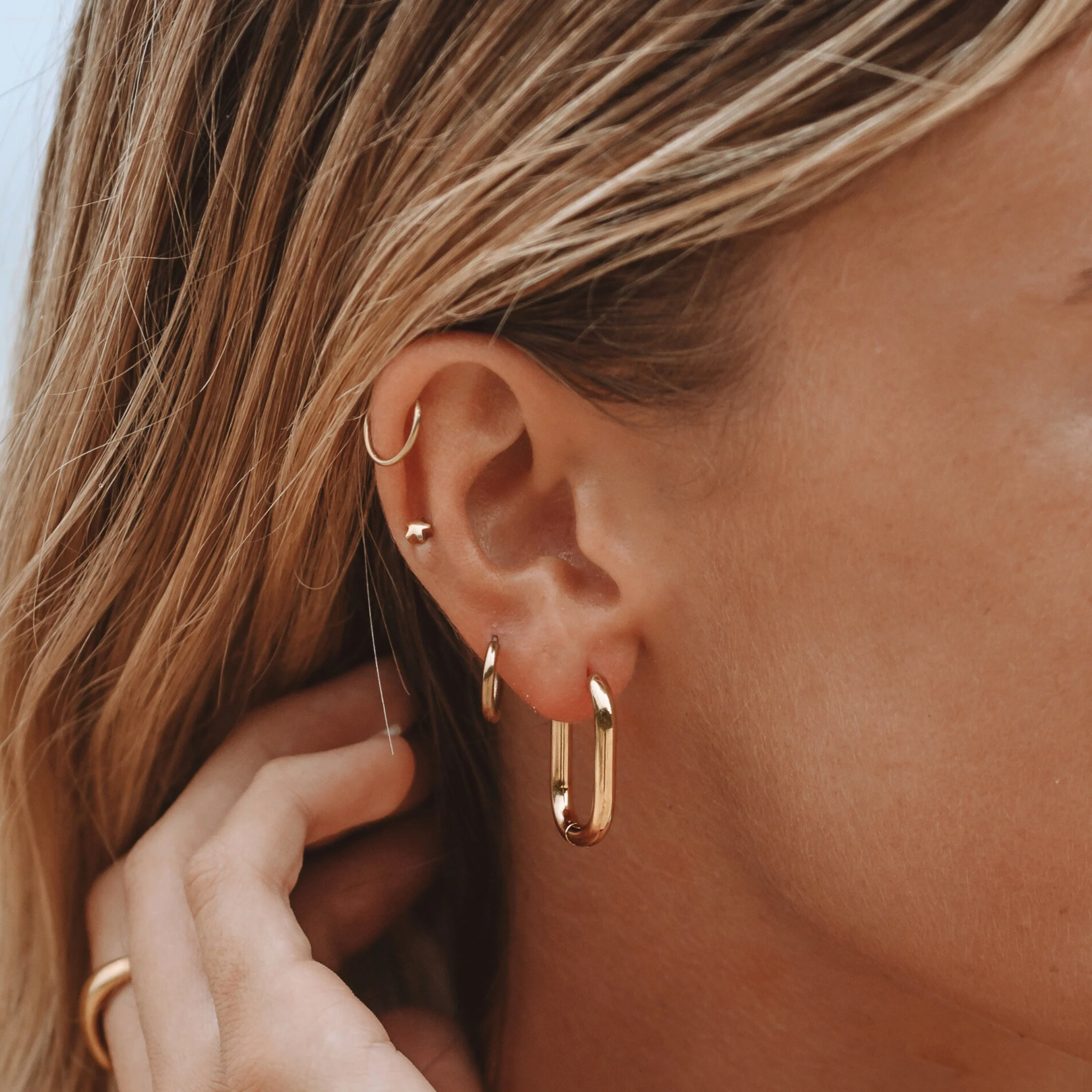 Oval Hoop Earrings - Image 4