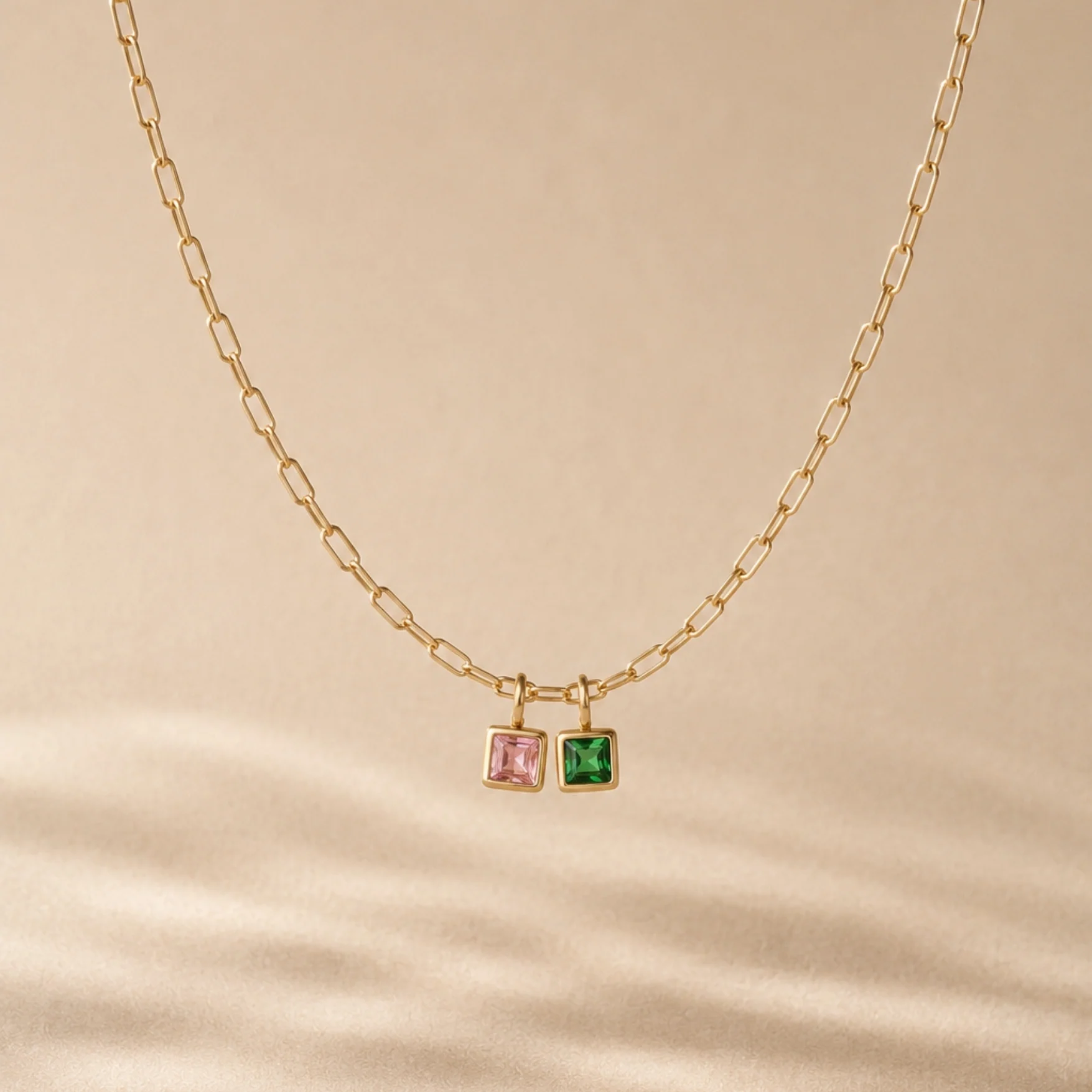 Paperclip Birthstone Necklace - Image 4