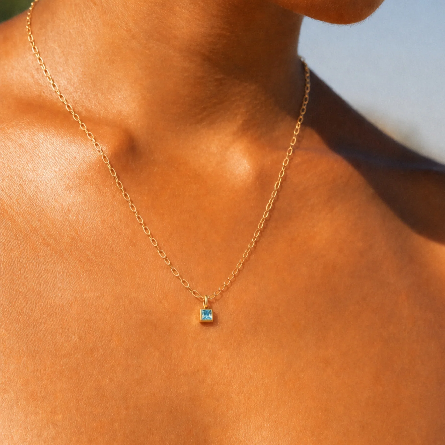Paperclip Birthstone Necklace - Image 6