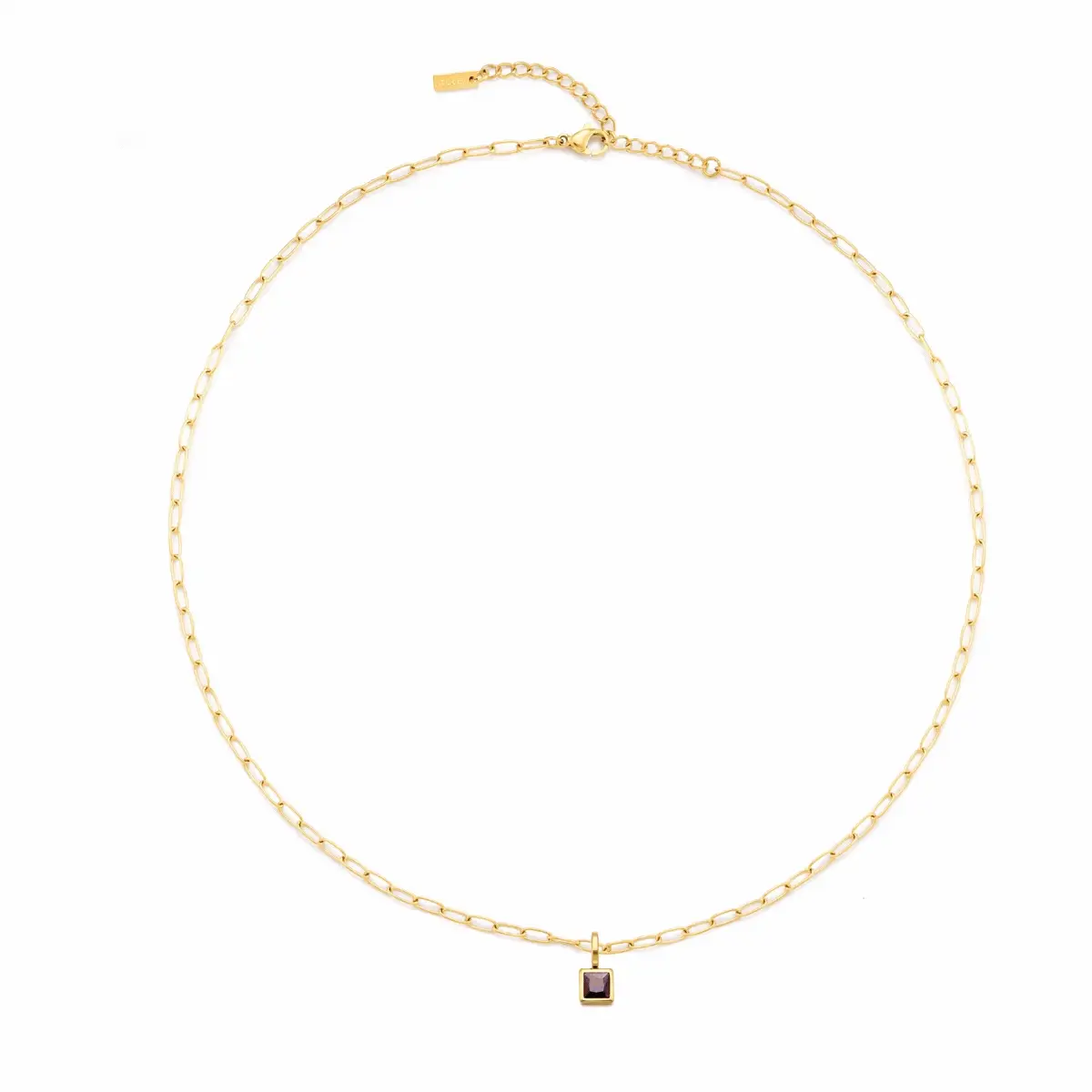 Paperclip Birthstone Necklace - Image 7