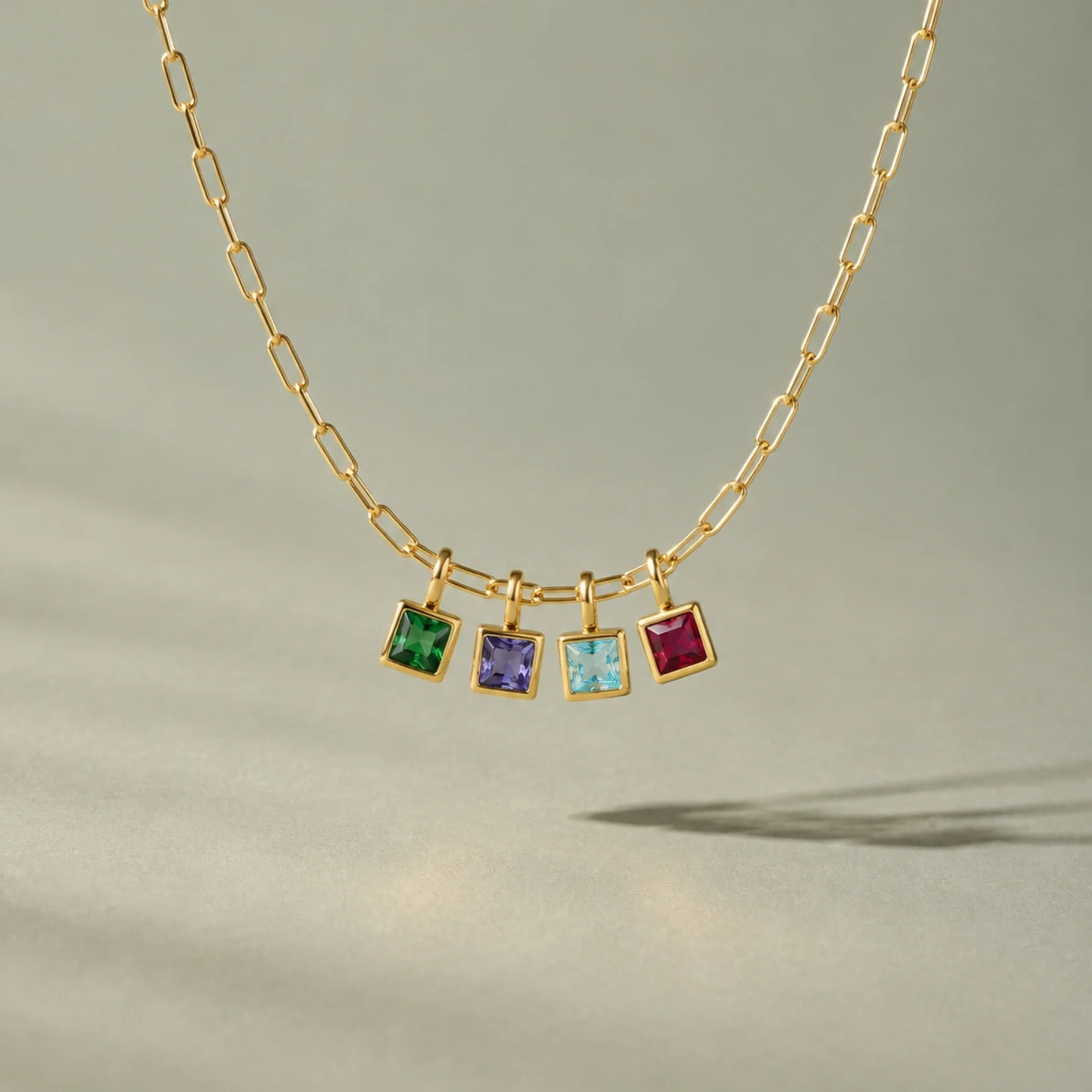 Paperclip Birthstone Necklace - Image 8