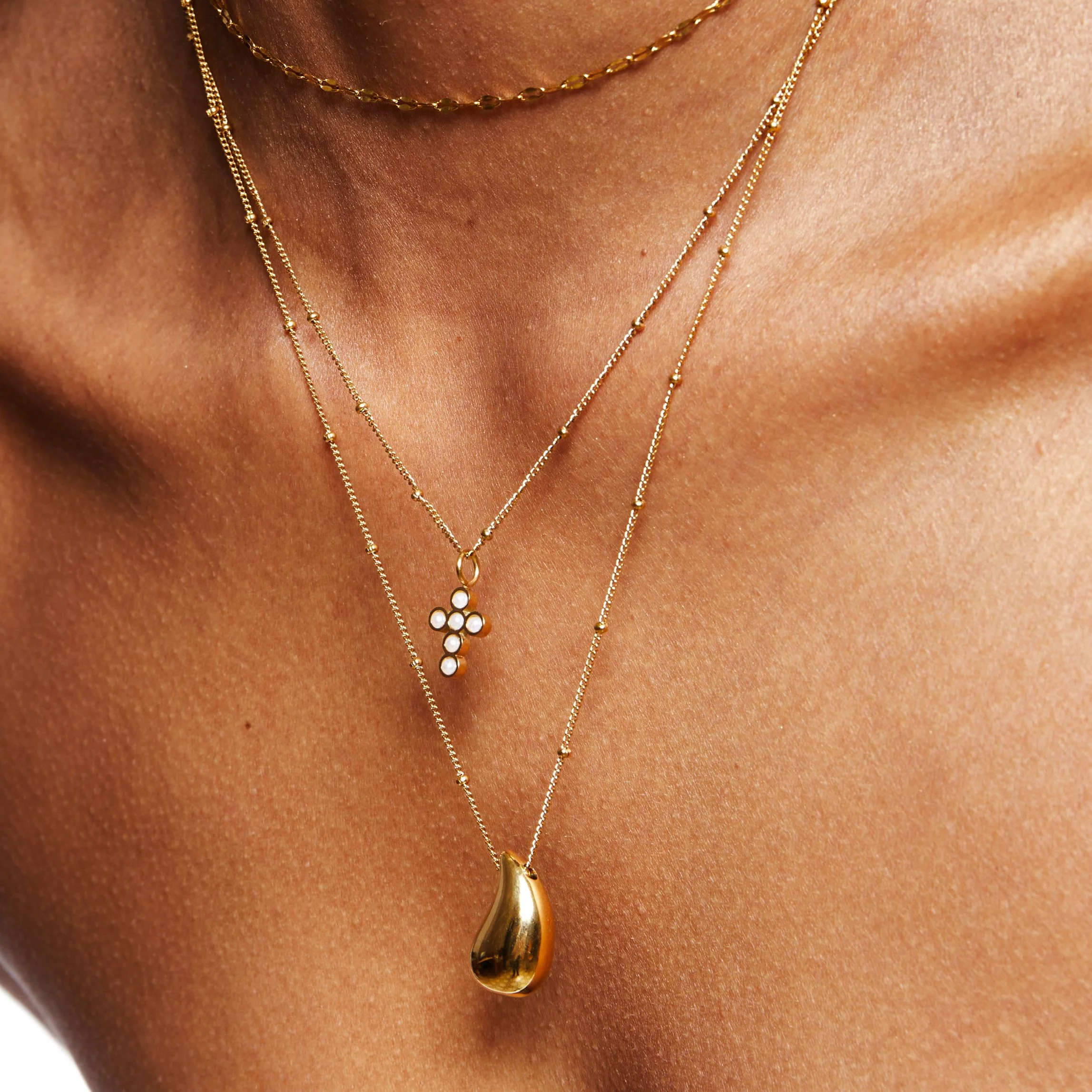 Pearl Cross Necklace - Image 2