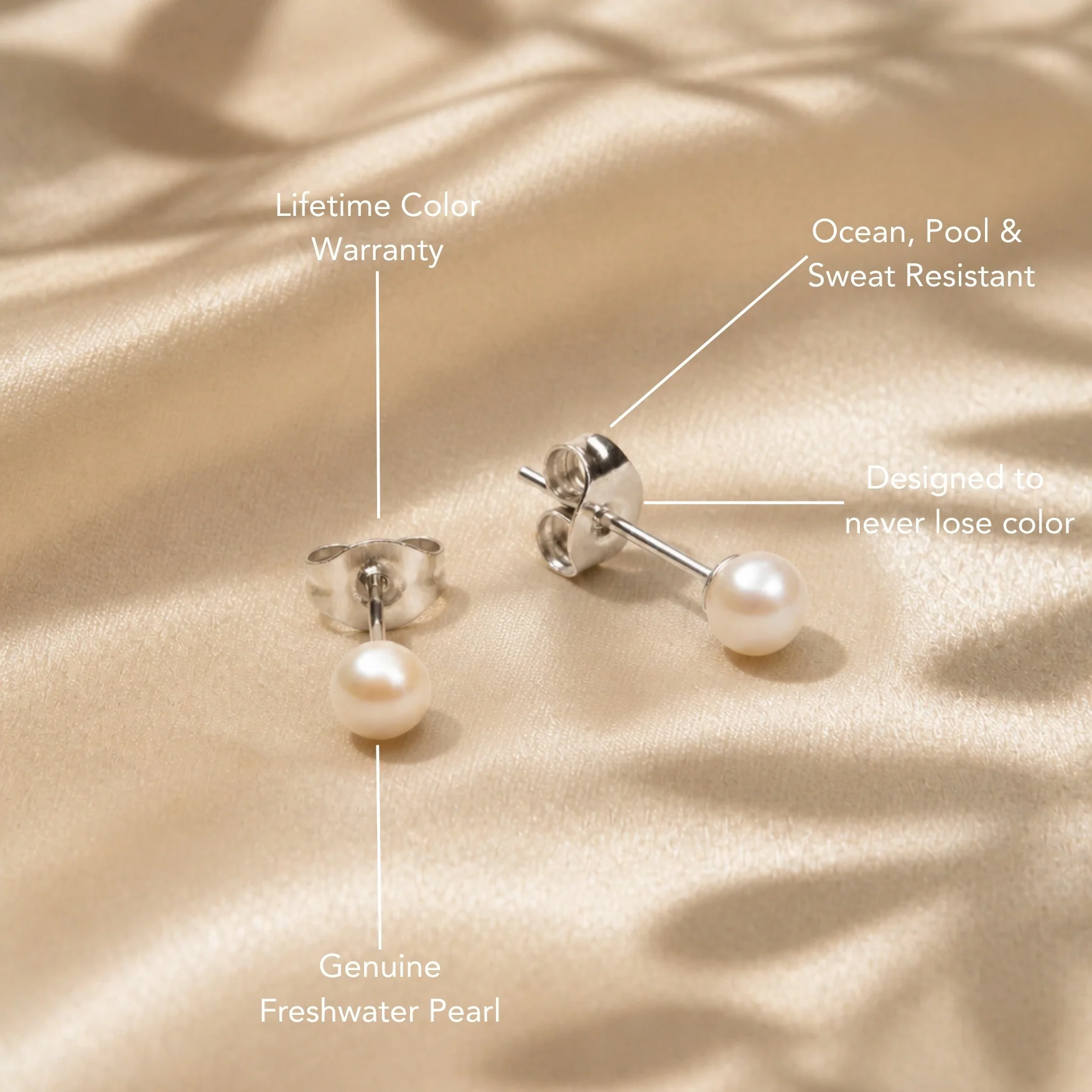 Pearl Stud Earrings - Image 4