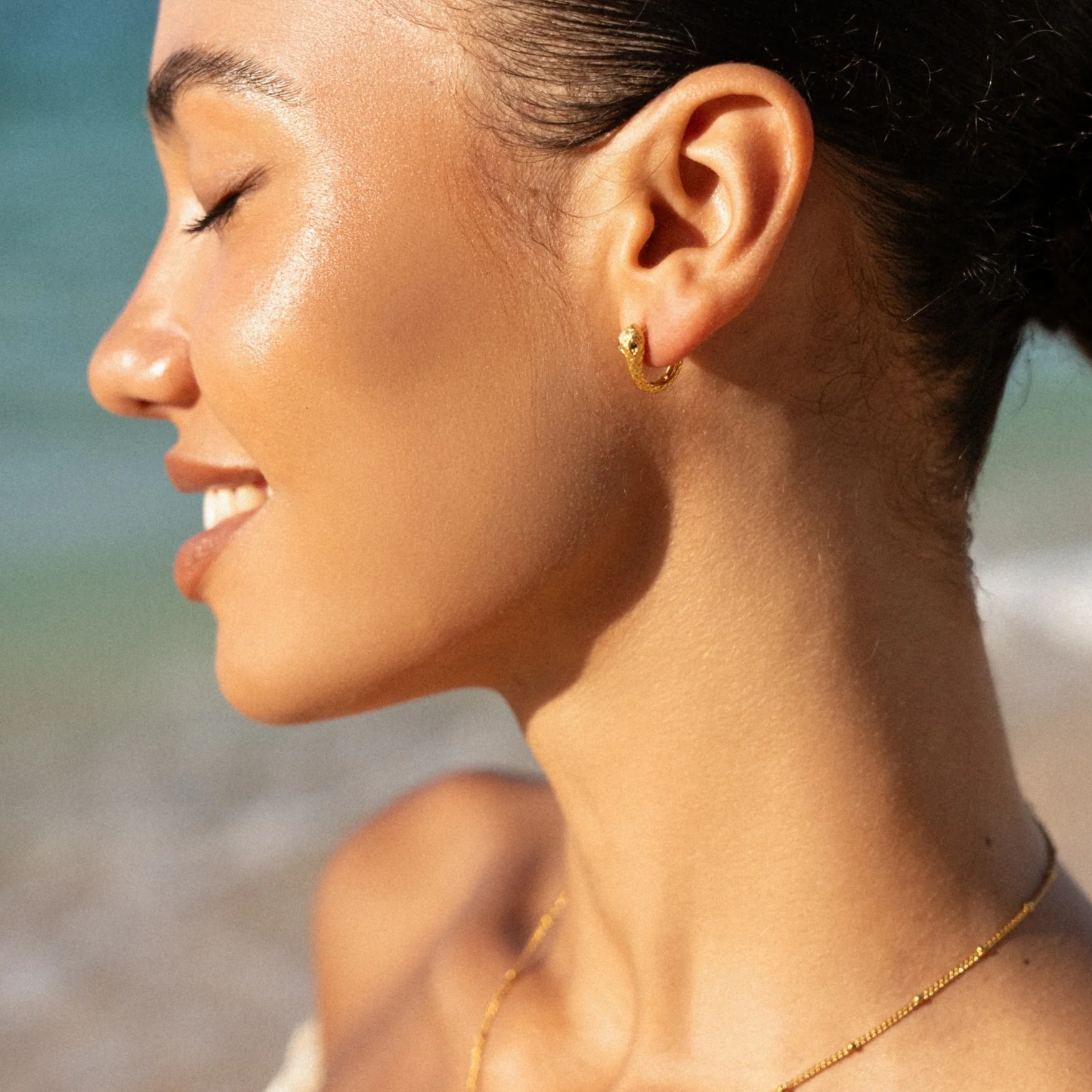 Snake Hoops Earrings - Image 4