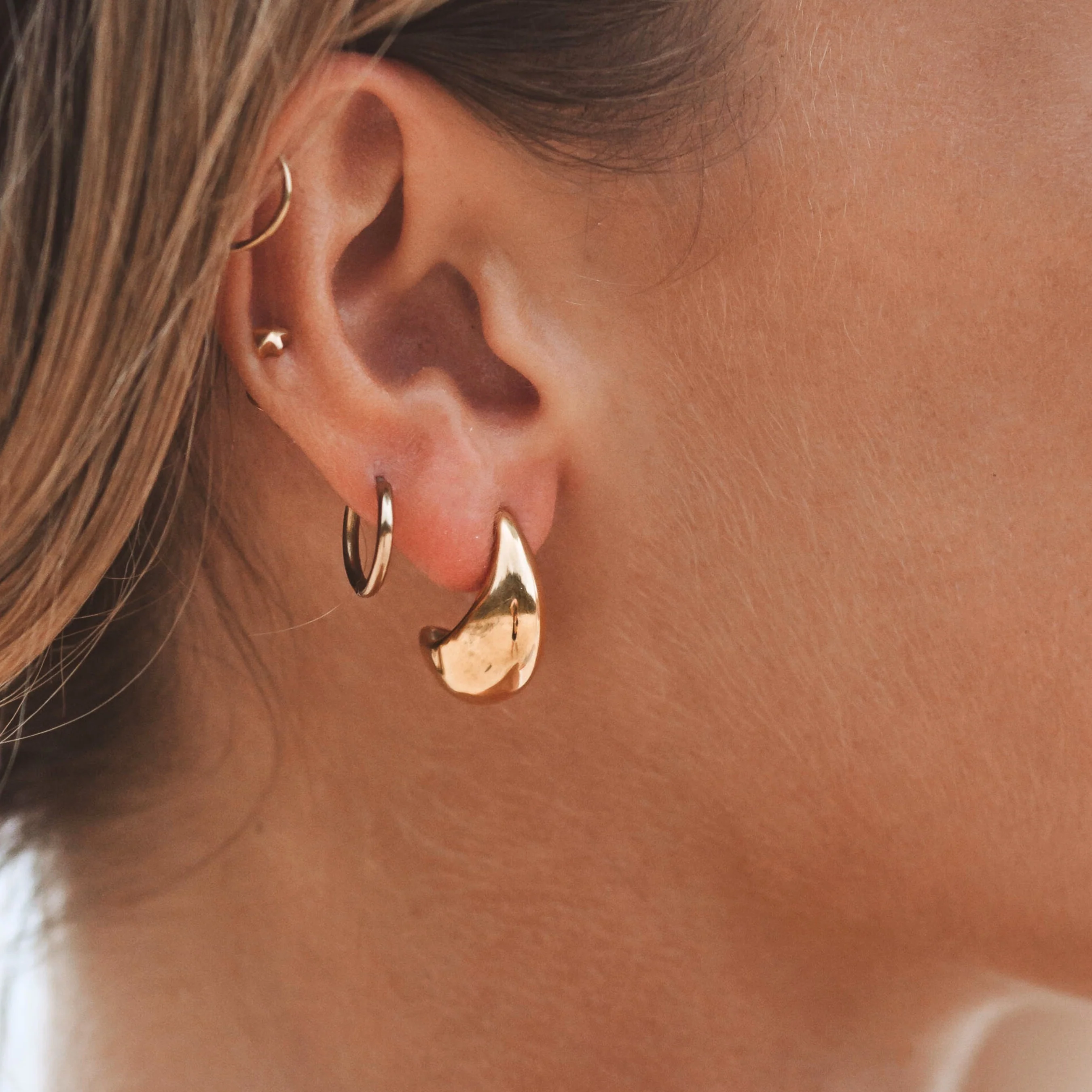 Teardrop Hoop Earrings - Image 8