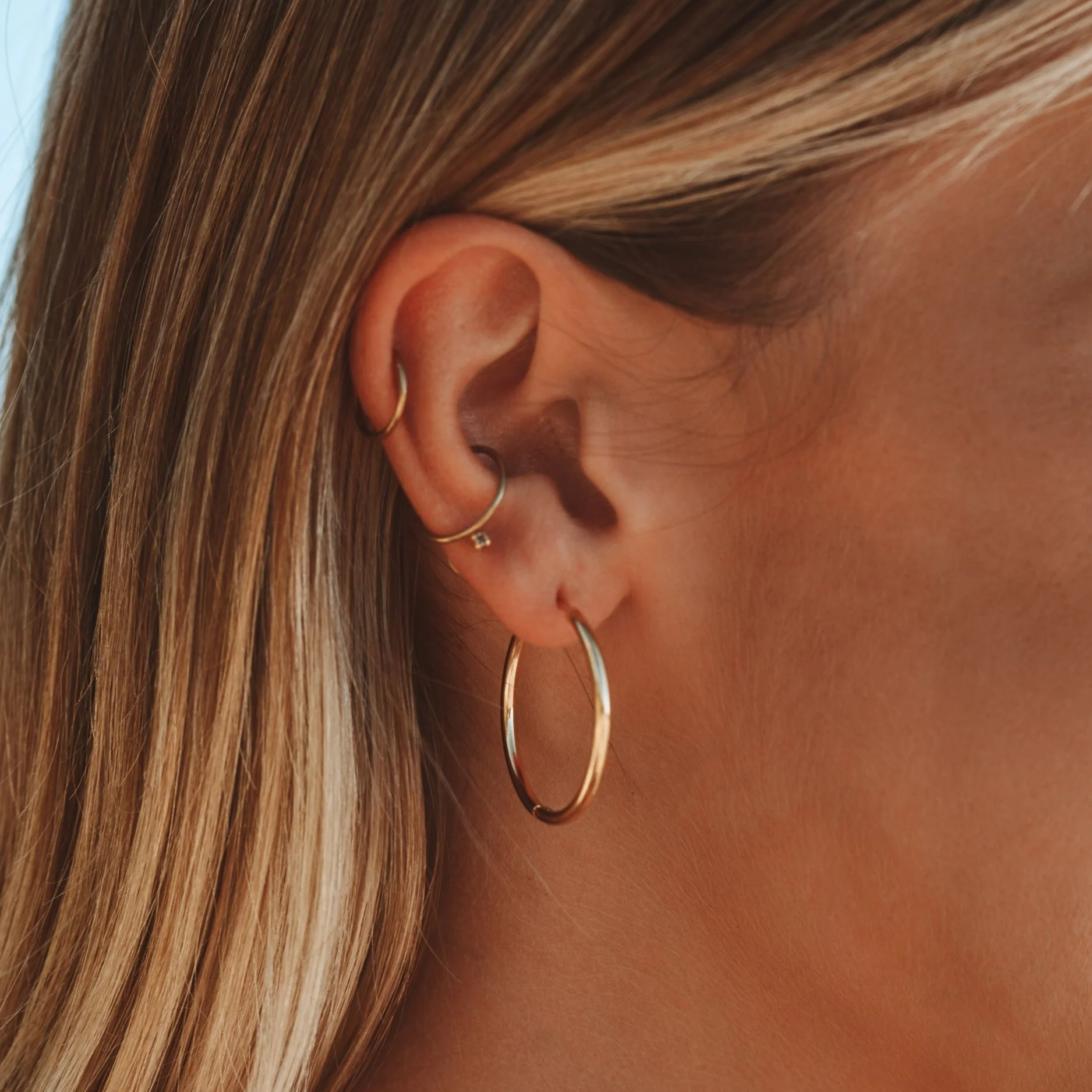 Thin Hoop Earrings - Image 9