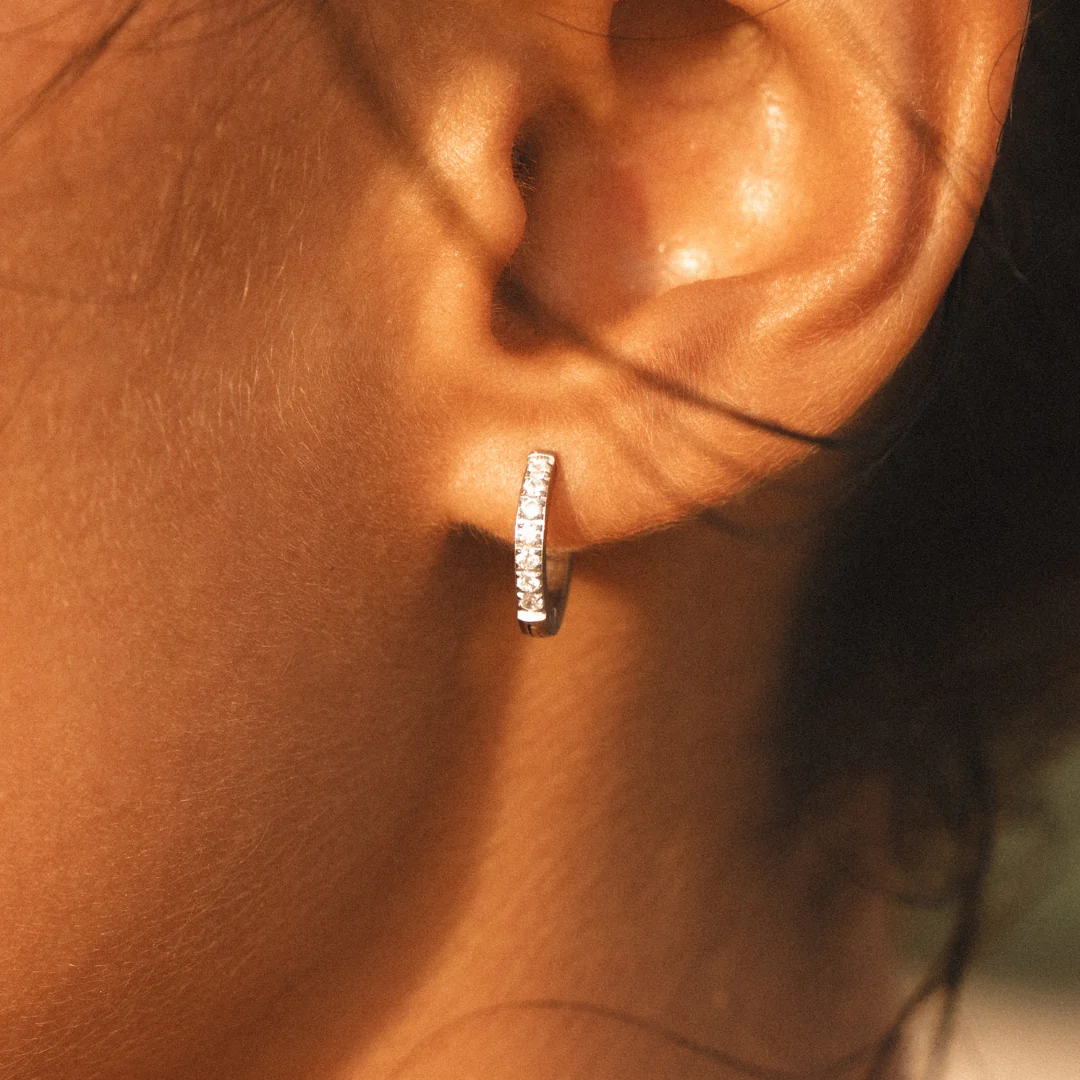 Tiny Gold Hoop Earrings - Image 3