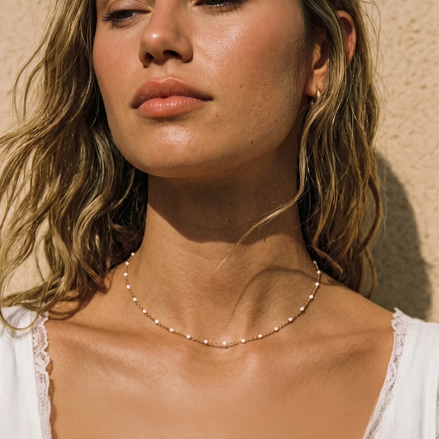 White Beaded Choker - Image 6